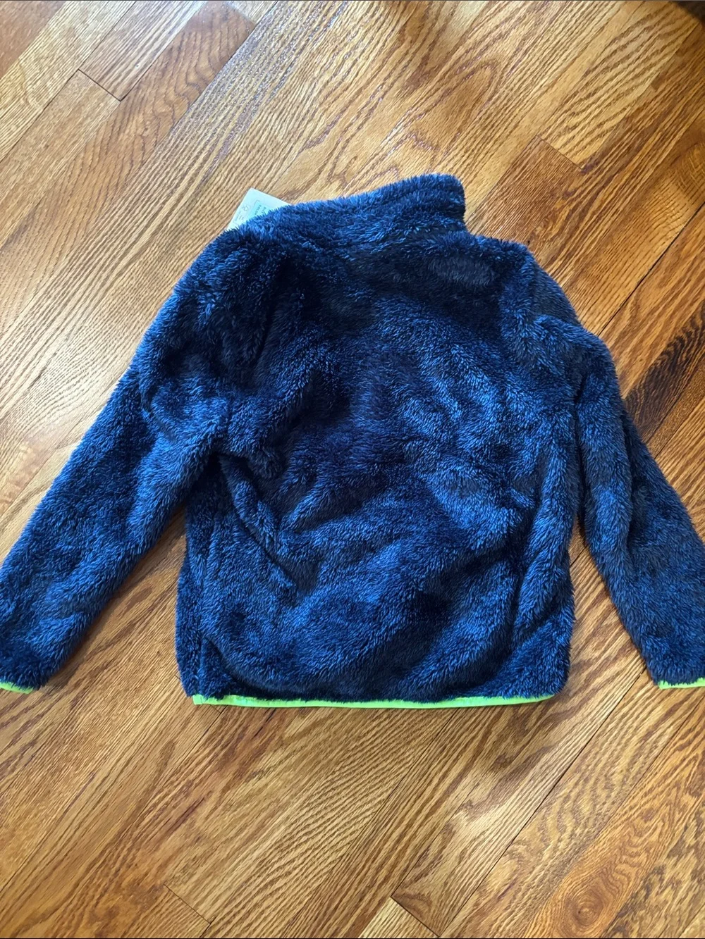 ZeroXposur Kids Plush Half-Zip Hoodie - Navy with Lime Accents